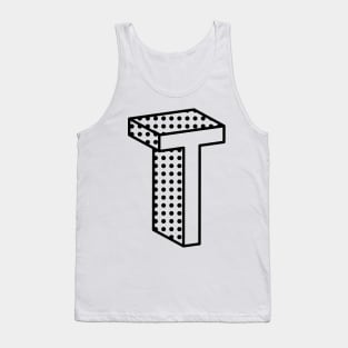 3D Ben Day Dot Isometric Letter T Tank Top